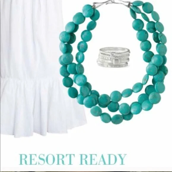 :: S&D Sterling+Turquoise Sea Necklace - Picture 2 of 15